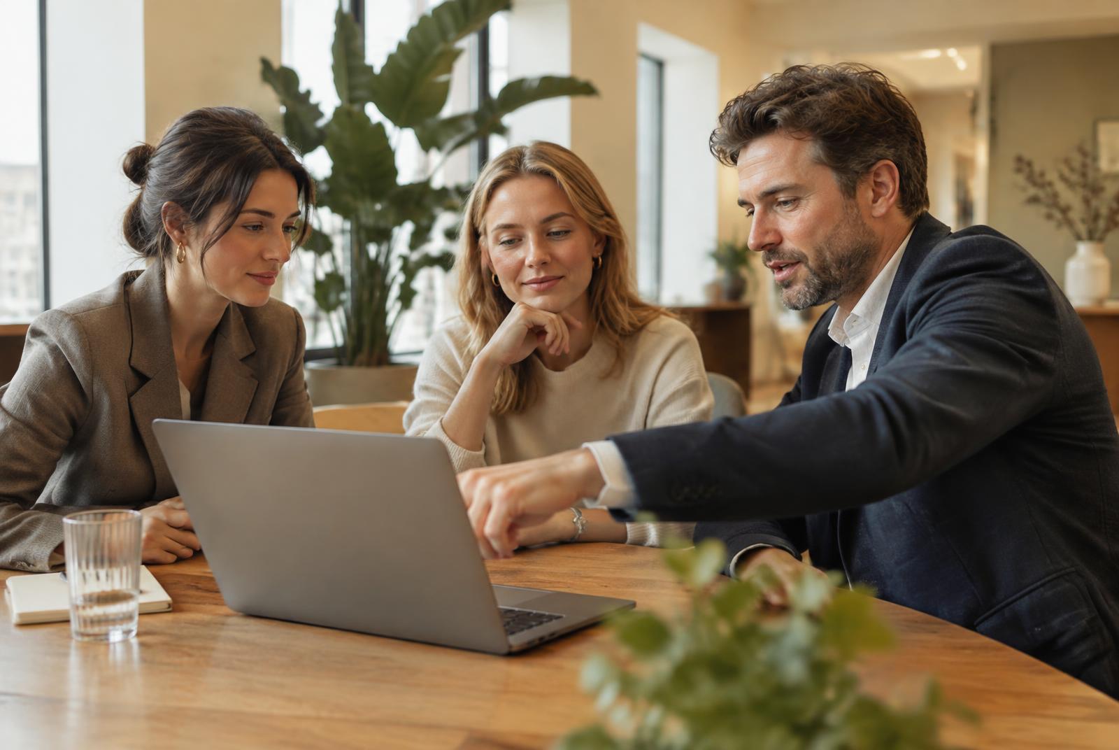 Professionals werken samen in een kantoor